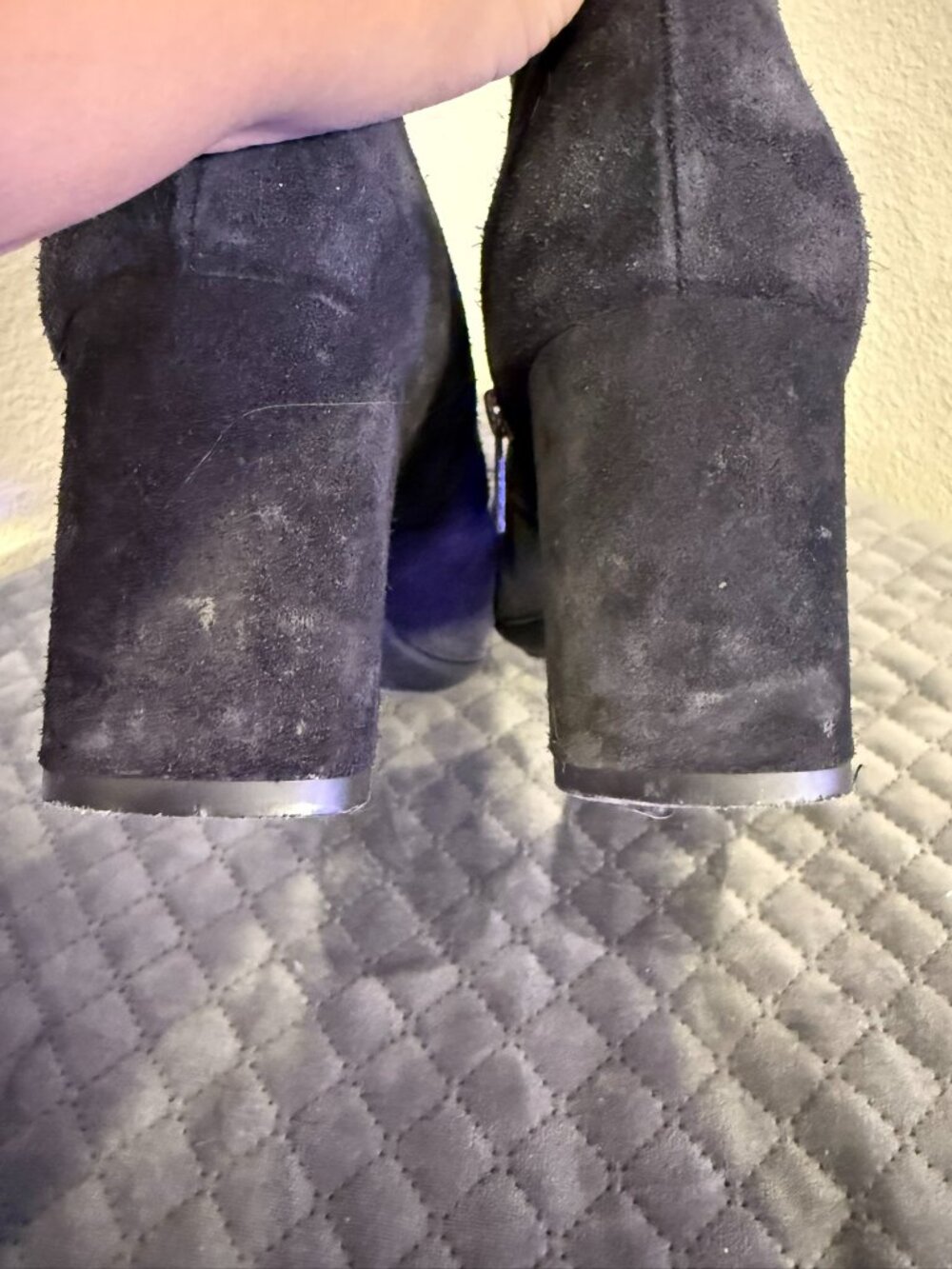 Aquatalia Fortuna, Women's Navy Blue Suede Heeled Ankle Bootie, size 9.5 - Picture 9 of 10